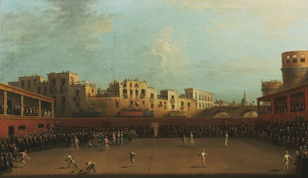 Il re Ferdinando IV e la regina Caroline di Napoli partecipano a una partita di Palla a Bracciale